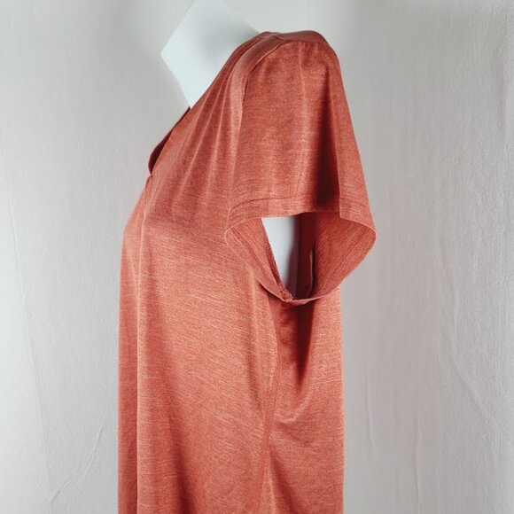 REI Women's Orange Short Sleeve V-Neck Trail Hike T-Shirt Size XL - Picture 4 of 7